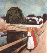 Edvard Munch Girl on the bridge oil painting reproduction